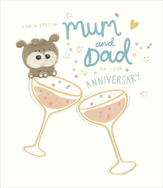 For You Mum and Dad Lots of Woof Design Wedding Anniversary Card
