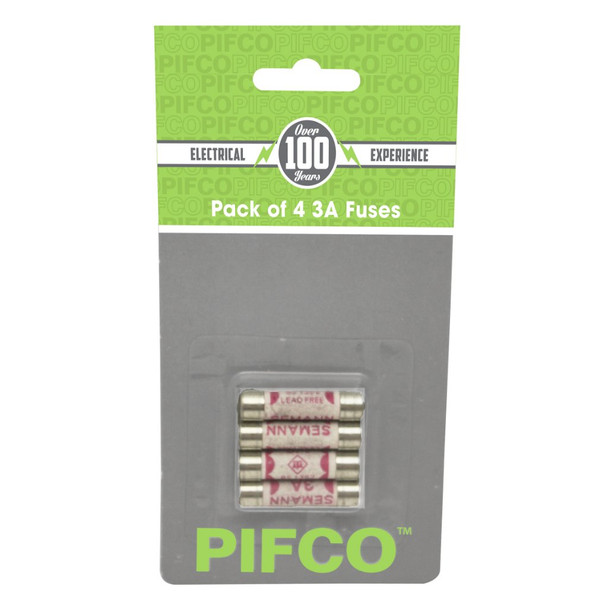 Pack of 4 3Amp Mains Fuses by Pifco