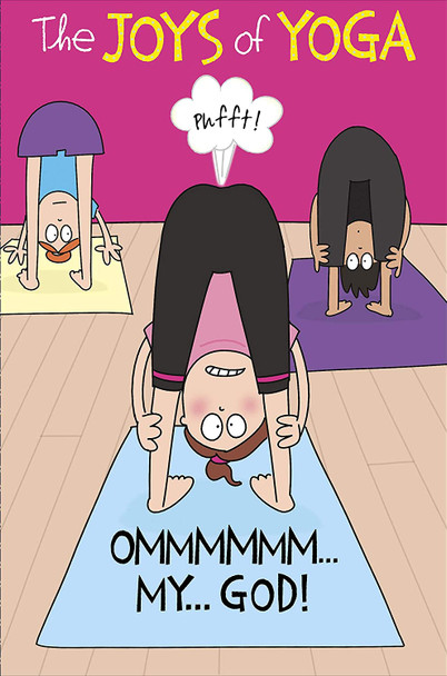 The Joys of Yoga Humour Birthday Card