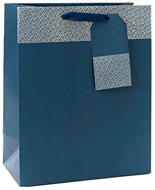 Blue And Silver Foil Design Large Gift Bag Father's Day, Birthday, Or Christmas