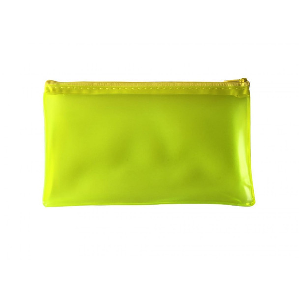 Pack of 12 8x5" Frosted Yellow Pencil Cases