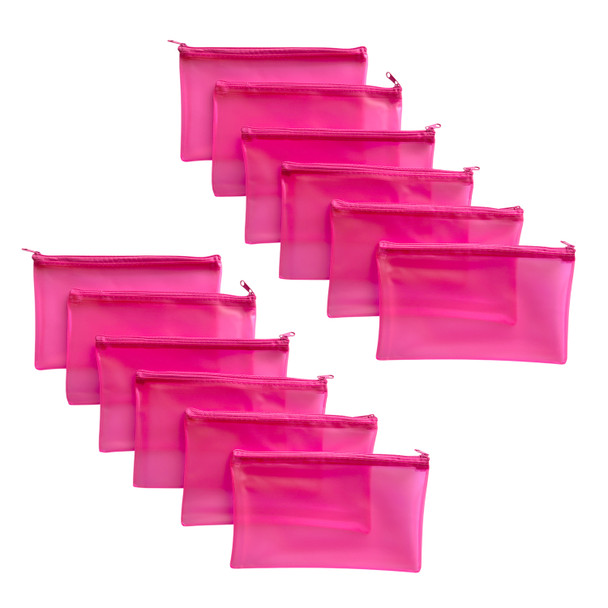 Pack of 120 8x5" Frosted Pink Pencil Cases