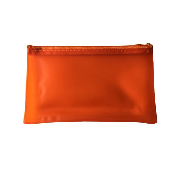Pack of 12 8x5" Frosted Orange Pencil Cases