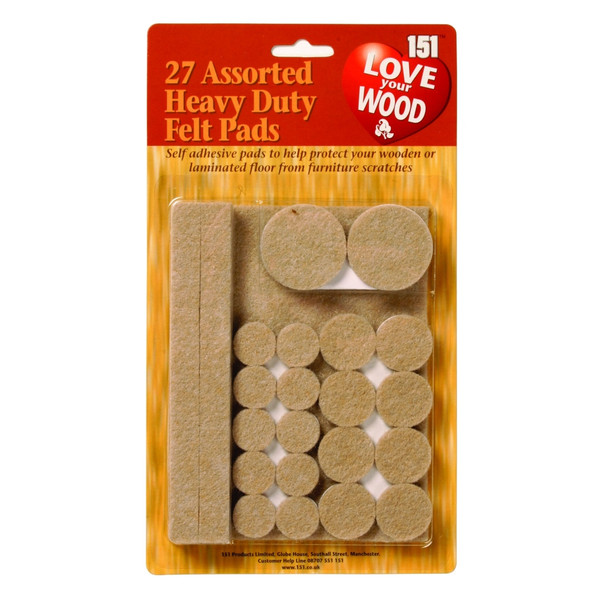 Assorted Heavy Duty Felt Pads (27 Pack)