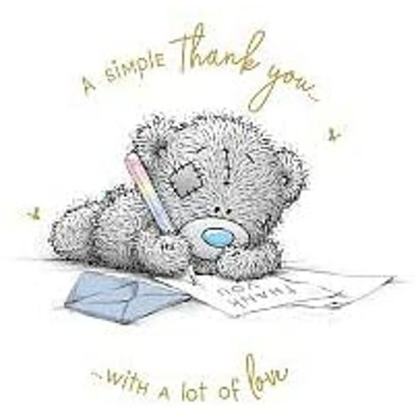 Me to You Bear Writing Letter Design Thank You Card 