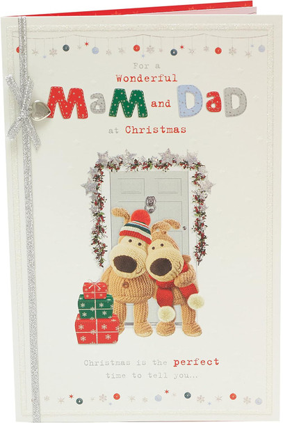 Wonderful Mam And Dad Lovely Boofles With Presents Design Christmas Card