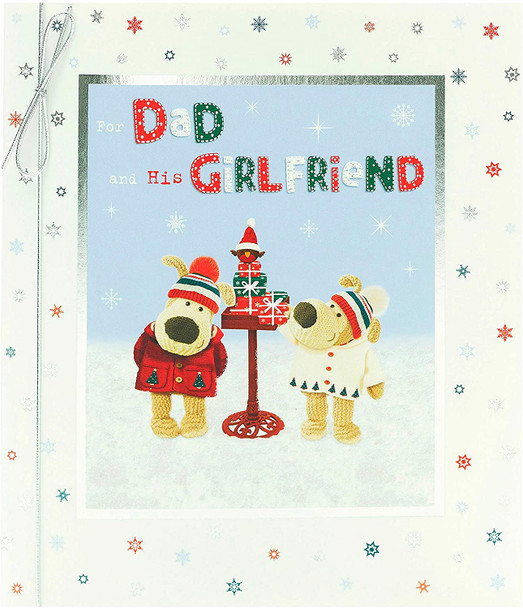 For Dad And His Girlfriend Boofle In Snow Design Christmas Card