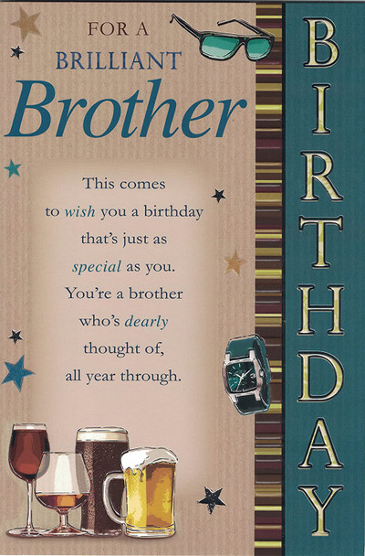 Brilliant Brother Sentimental Verse Birthday Card