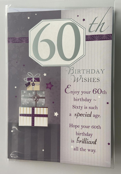 60th Birthday Card Sentimental Verse Age 60