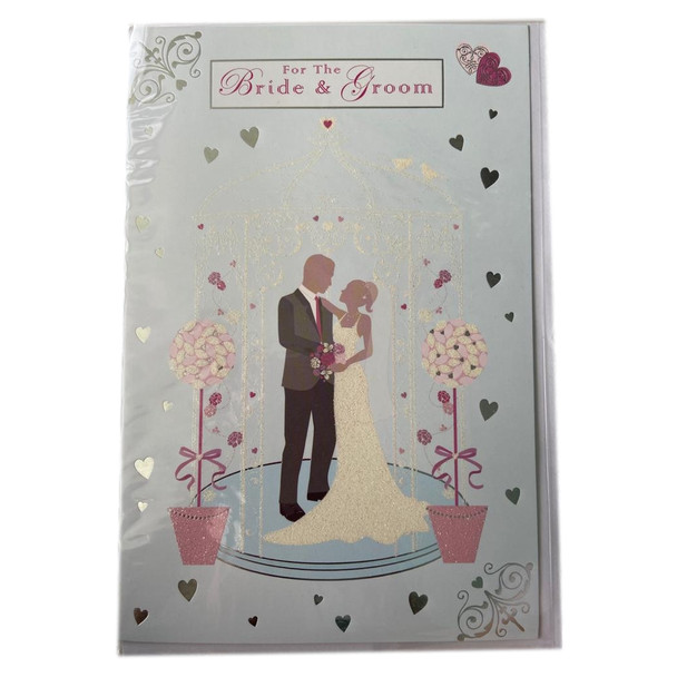 Elegant Bride & Groom Romantic Design Wedding Card