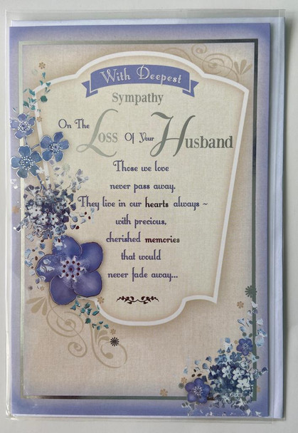 Loss Of Your Husband Sympathy Sentimental Condolence Card