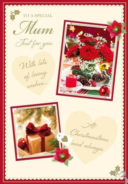 Mum Traditional Christmas Card Flowers and Gifts