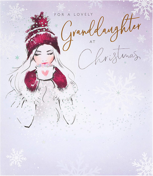 Christmas Card for Granddaughter Contemporary Design