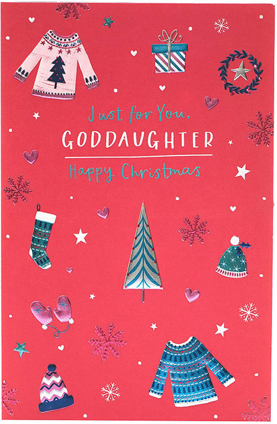 Christmas Card for Goddaughter Cute Christmas Jumper Design
