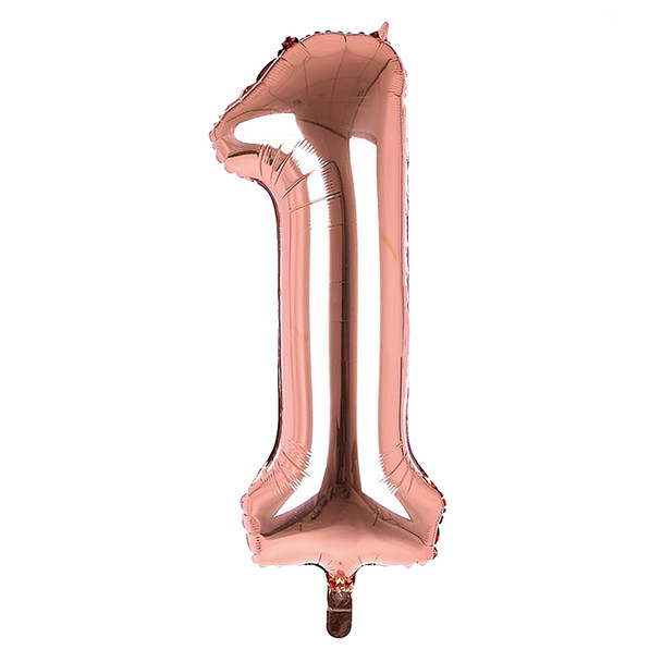 Giant Foil Rose Gold 1 Number Balloon