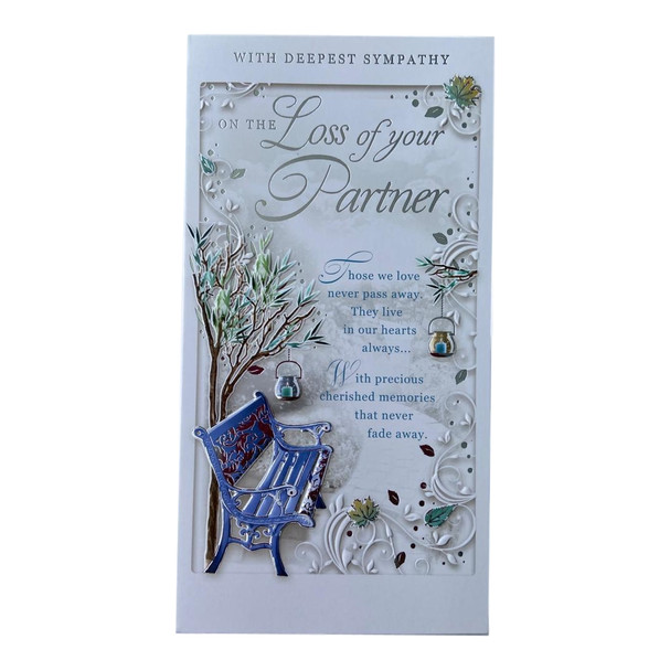 Loss Of Your Partner Sentimental Verse Sympathy Card 