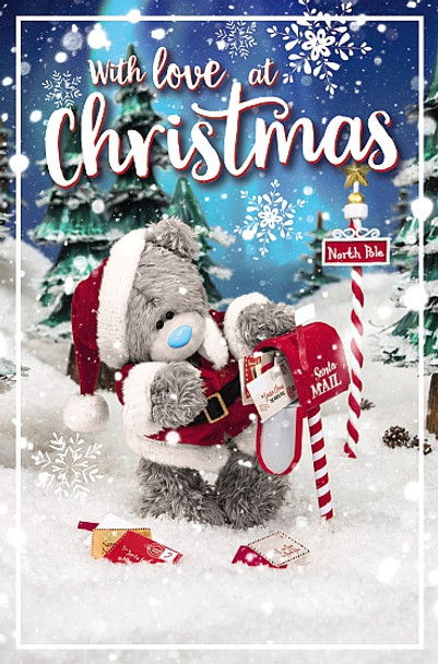 Tatty Teddy By Mail Box Design Open Christmas Card