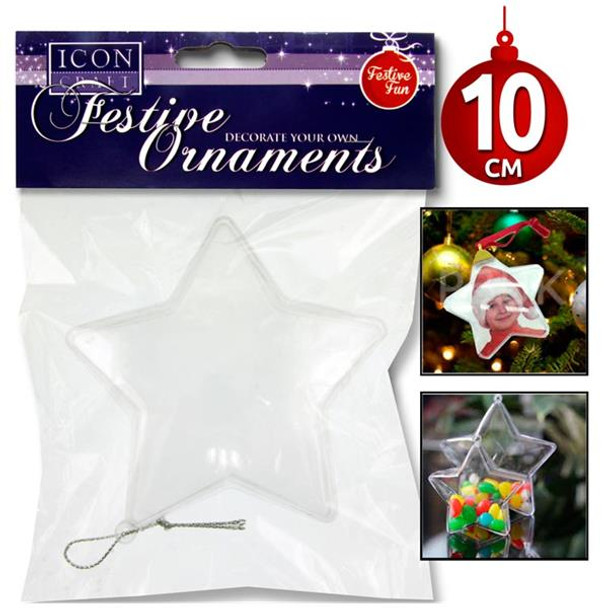 Decorate Your Own Christmas Ornaments Star 10cm by Icon Craft