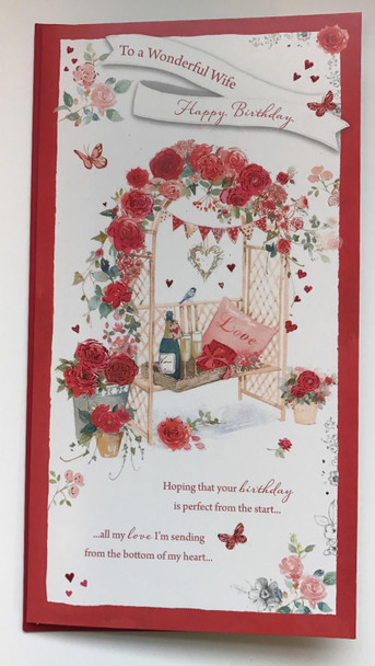 Wonderful Wife Traditional Slim Birthday Card 