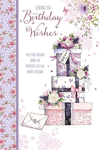 Stack of Gifts Birthday Wishes Card