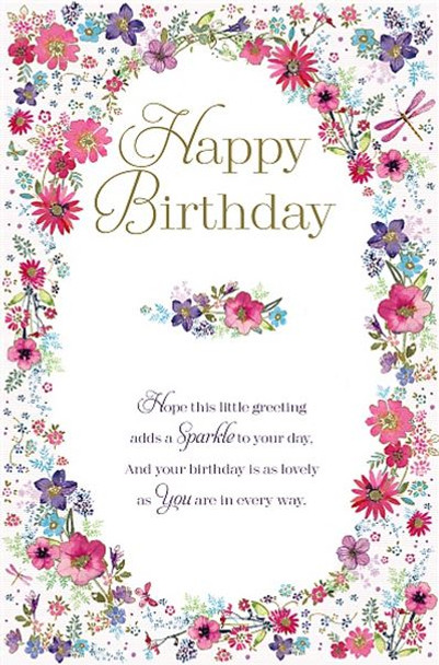 Cerise Floral Birthday Card