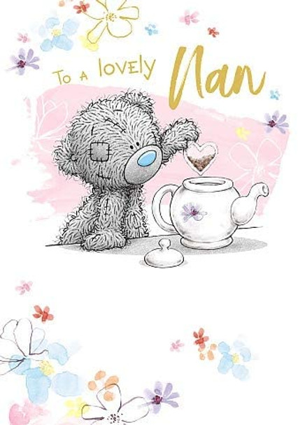 Nan Birthday Card Bear With Teapot