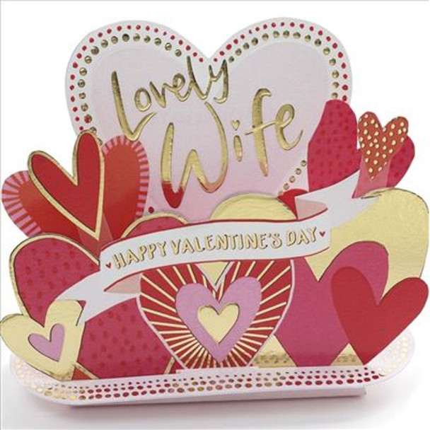 For Lovely Wife Hearts Valentine's Day Card