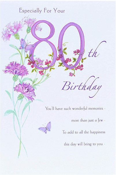 Kathryn White 80th Birthday Greeting Card