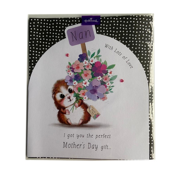 For Nan Purple Flower Of Bunch Design Mother's Day Card