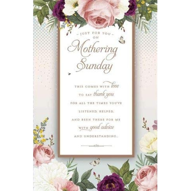 RHS Mother's Day Card Artistic Flowers and Butterflies Foil and Flitter ...