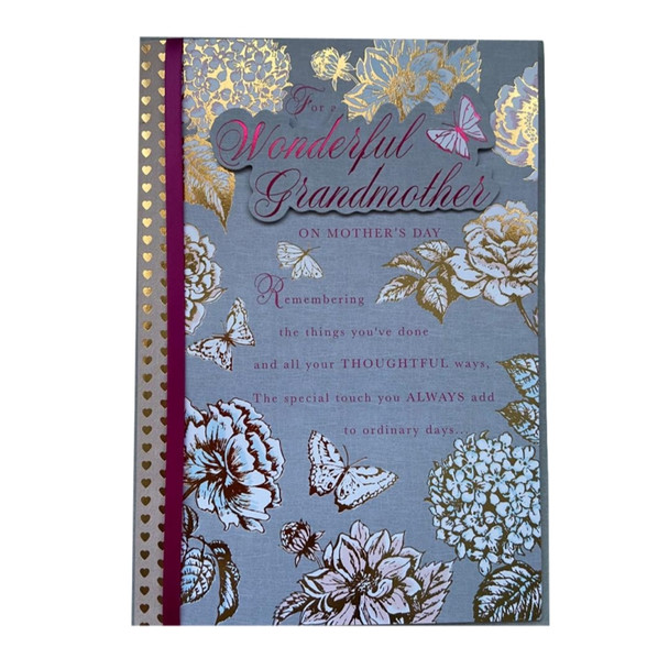 Grandmother Golden Foil Butterfly Mother's Day Card