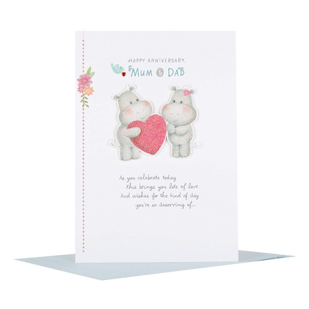 Mum and Dad Anniversary Card with Lots of Love 