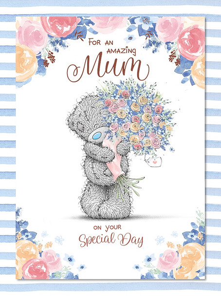 For An Amazing Mum Tattty Teddies With Bouquet Design Mother's Day Card