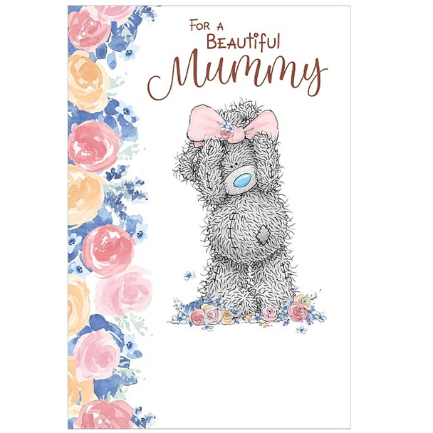 Beautiful Mummy Tatty Teddy With Bow Design Mother's Day Card