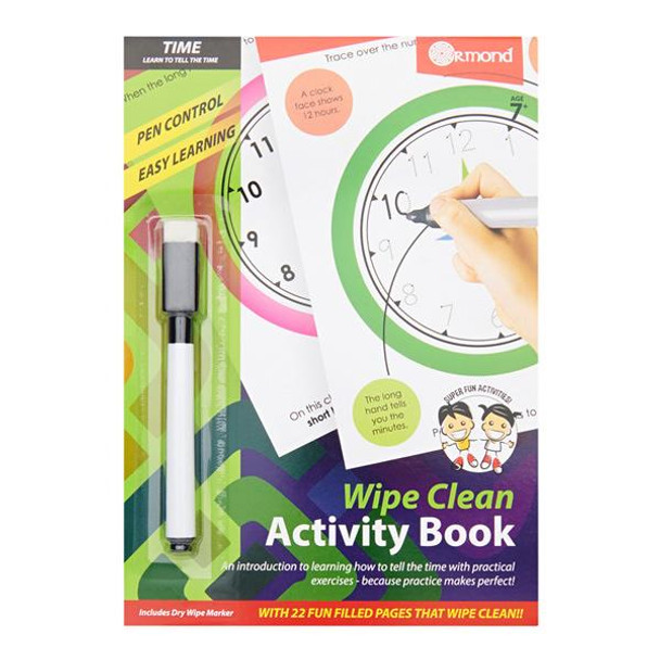 A5 22 Pages Wipe Clean Activity Time Book With Pen by Ormond