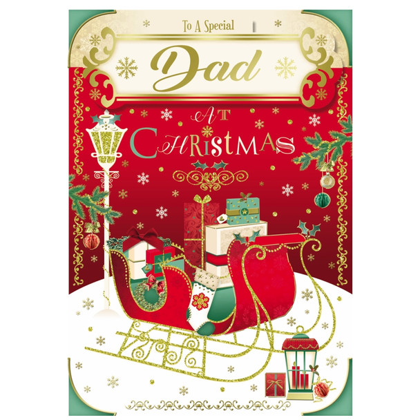 To a Special Dad Sleigh With Gifts Design Christmas Card To a Special Dad Sleigh With Gifts Design Christmas Card