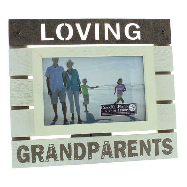 Loving Grandparents Wooden Panel Photo Frame 6" x 4" Christmas All Occasion New Gift