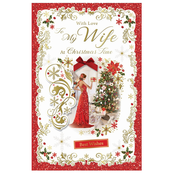 With Love to My Wife Best Wishes Christmas Card