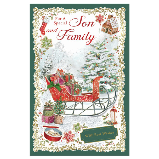 For a Special Son and Family With Best Wishes Christmas Card