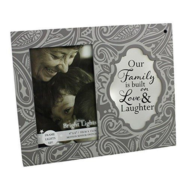 Love & Laughter Light Up Motion Sensor Photo Frame Bright Lights By Juliana Gifts