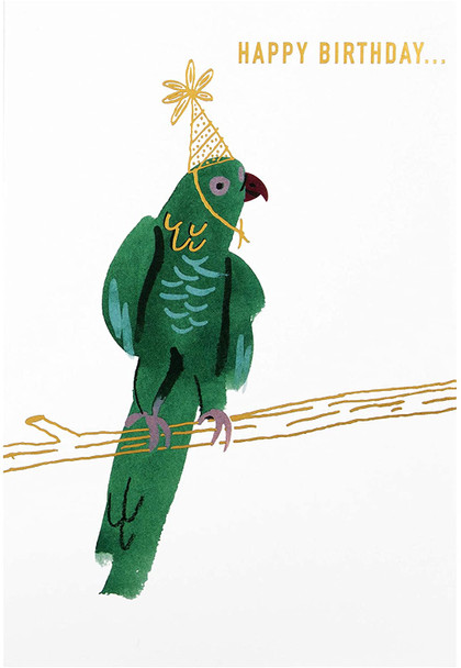 Birthday Card Contemporary Parrot Design