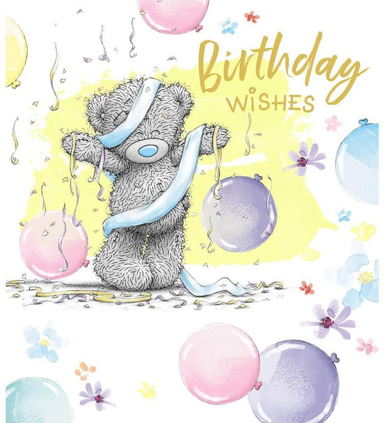 Me To You Bear Birthday Card With Party Decorations 