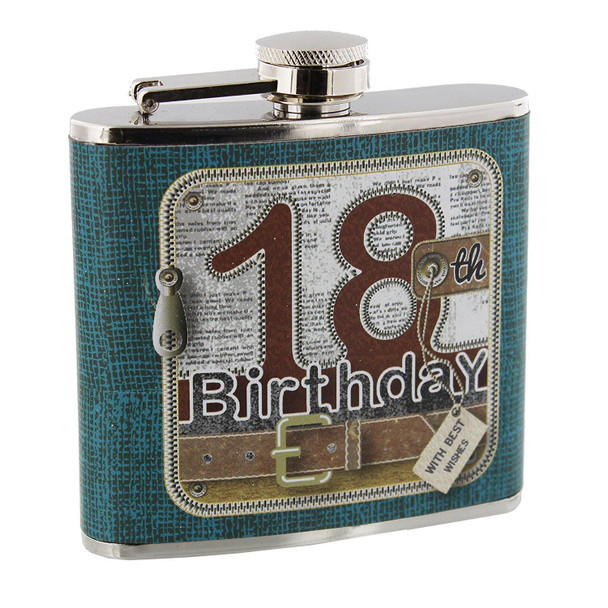 Laura Darrington 18th Birthday Unzipped Collection Leatherette 5oz Hip Flask