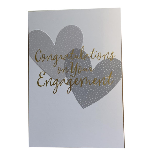 Heart Design Foil Finished Engagement Congratulation Card 