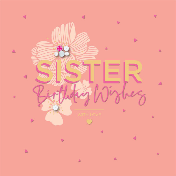 Sister Birthday Card Neon Pink Attachment 