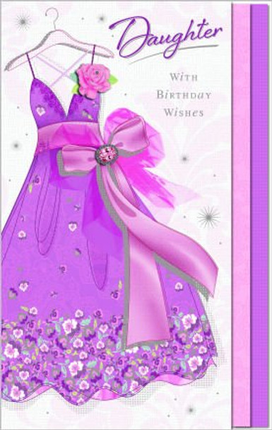 Daughter Purple Dress Large Birthday Card