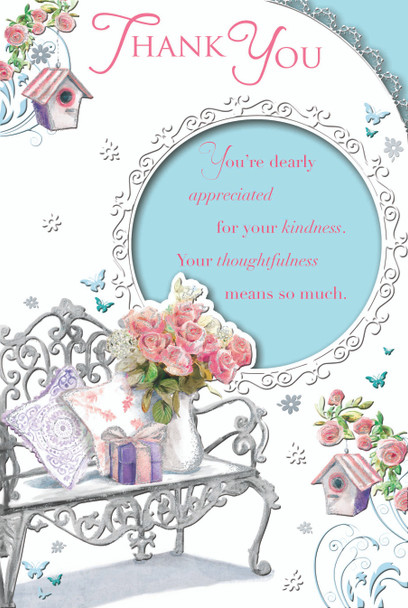 Flower Pot Design Thank You Celebrity Style Greeting Card