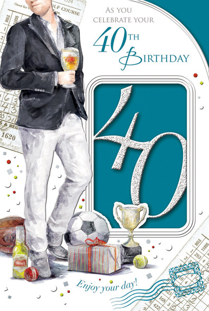 As You Celebrate 40th Birthday Open Male Celebrity Style Card