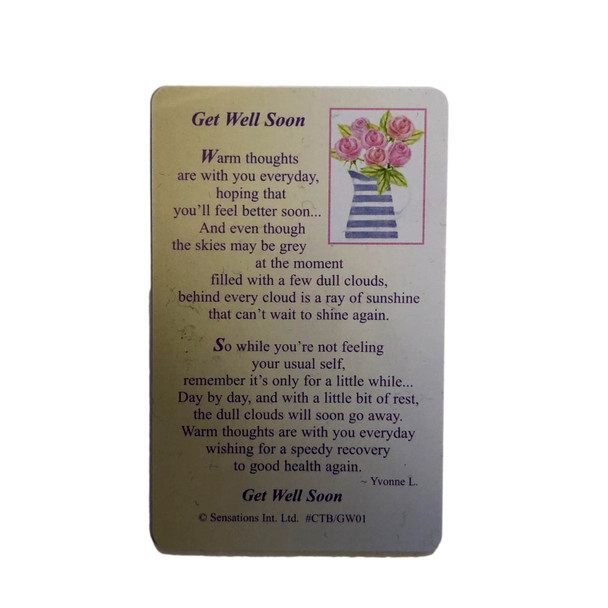 Get Well Soon...Wallet Card (Sentimental Keepsake Wallet / Purse Card)