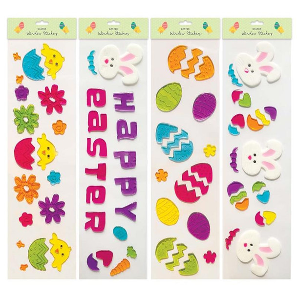 Long Gel Easter Window Stickers